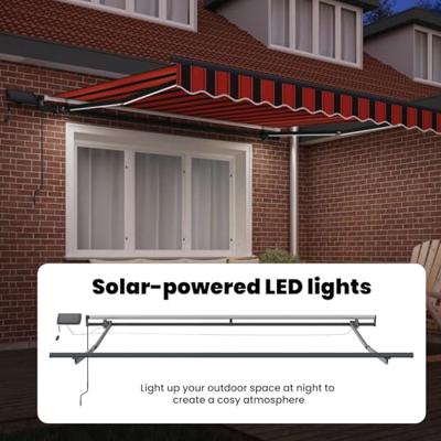 VidaXL Inklapbaar zonnescherm rood en zwart 350 x 250 cm stof