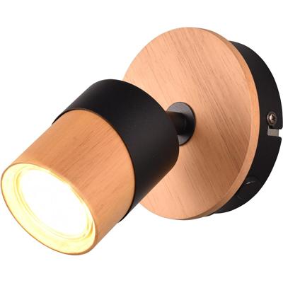 LED Plafondspot GU10 - Hout & Zwart - Stijlvol & Energiezuinig