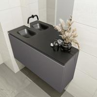 MONDIAZ OLAN 100cm toiletmeubel dark grey. LEX wastafel urban links geen kraangat - thumbnail