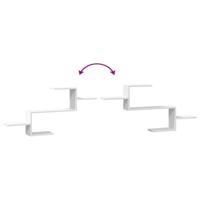 Wandschap 104x15x49 cm bewerkt hout wit - thumbnail