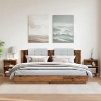 Nachtkastjes 2 st 40x30x50 cm bewerkt hout oud houtkleurig - thumbnail