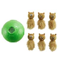 Outward Hound Nina ottosson dog snuffle n' treat bal groen - thumbnail