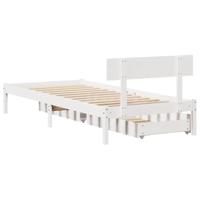 Bedframe zonder matras massief grenenhout wit 90x190 cm - thumbnail