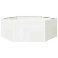 Plantenbak zeshoek 138x120x45 cm staal wit - thumbnail