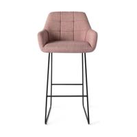 Jesper Home Barkruk 'Noto' Slide Black, kleur Vintage Rose (zithoogte 75cm) - thumbnail