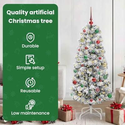 VidaXL Kunstmatige inklapbare kerstboom groen en wit 150 cm