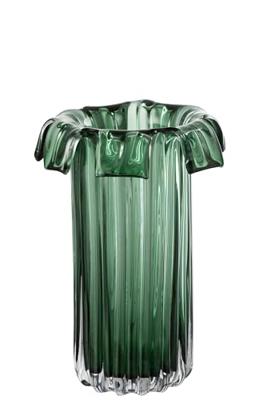 J-Line vaas Retro - glas - groen - large - 30 cm hoog