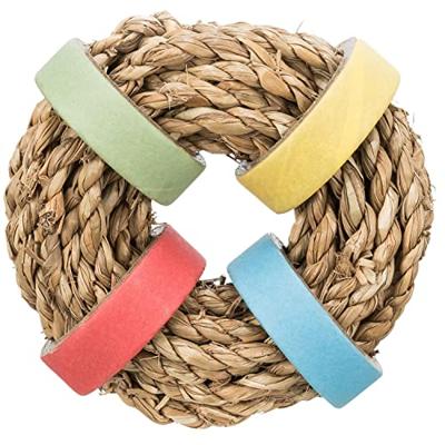 Trixie zeegras ring met papieren ringen naturel