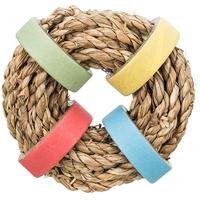 Trixie zeegras ring met papieren ringen naturel - thumbnail