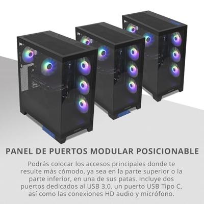 ATX Semi-toren doos Nox-Xtreme NXHUMMERGLOCKBK Zwart