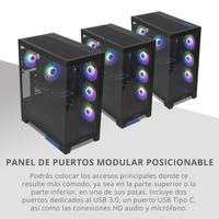 ATX Semi-toren doos Nox-Xtreme NXHUMMERGLOCKBK Zwart - thumbnail