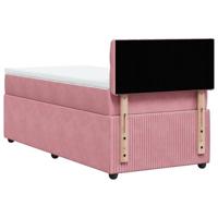 Boxspring met matras fluweel roze 100x200 cm - thumbnail