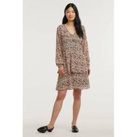 MSCH Copenhagen gebloemde trapeze jurk Merila Rikkelie van gerecycled polyester zwart - thumbnail