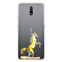 Nokia 2.4 Telefoonhoesje met Naam Horse Color - thumbnail