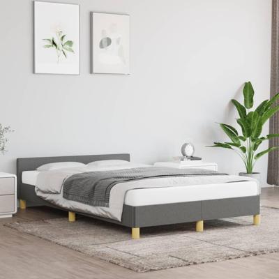 Bedframe met hoofdbord stof donkergrijs 120x190 cm Bedframe met hoofdbord stof donkergrijs 120x190 cm
