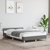 Bedframe met hoofdbord stof donkergrijs 120x190 cm - thumbnail
