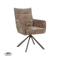 LABEL51 Eetkamerstoel Dubai - Taupe - Haga - Brons Metalen Frame - thumbnail