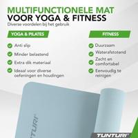 Tunturi Yogamat 8mm | Pilates mat | Fitnessmat | 183 x 61 x 0,8 cm | Incl Draagtas | Anti Slip en Eco | Licht Blauw - thumbnail