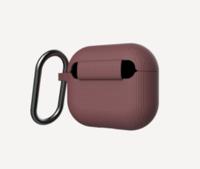 U by UAG [U] Dot Silicone Case voor de Apple AirPods 2021 Case - [Soft-Touch siliconen, karabijnhaak, Lightning connector afdekking, status LED zichtbaar, draadloos opladen compatibel] - aubergine - thumbnail