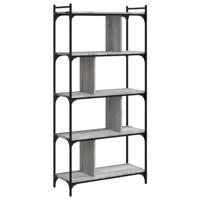 Boekenkast 5-laags 76x32x158 cm bewerkt hout grijs sonoma - thumbnail