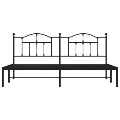 Bedframe met hoofdbord metaal zwart 200x200 cm