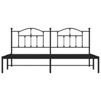 Bedframe met hoofdbord metaal zwart 200x200 cm - thumbnail