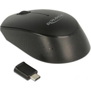 Delock 12526 Muis USB Optisch Zwart 2 Toetsen 1000 dpi