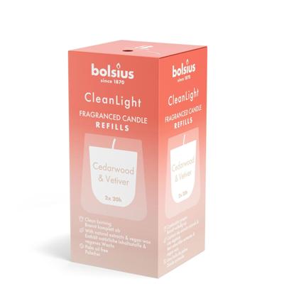 Bolsius cleanlight navulling Cedarwood & Vetiver