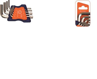 Rotec 9 dlg.Inbussleutelset lang metrisch 1,5 - 10,0 mm (nikkel) - 8804003