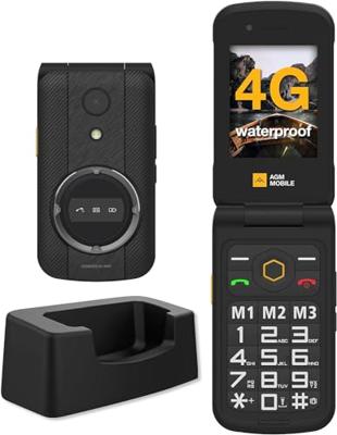 AGM Mobile M8 Flip Clamshell telefoon Zwart