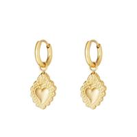 Oorbellen met vlammend hartje Royal Amour - thumbnail