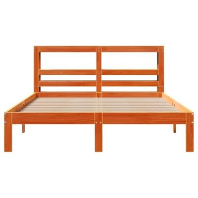 Bedframe zonder matras massief grenenhout wasbruin 135x190 cm
