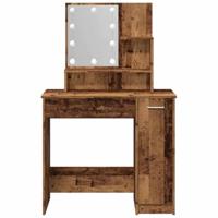 Kaptafel met LED-verlichting 86,5x35x136 cm oud houtkleurig - thumbnail