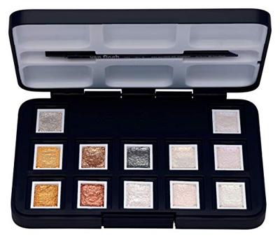 Van Gogh aquarelverf, pocketbox met 12 napjes, metallic- en interference kleuren Van Gogh aquarelverf, pocketbox met 12 napjes, metallic- en interference kleuren