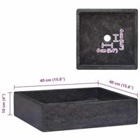 Gootsteen 40x40x10 cm marmer zwart - thumbnail