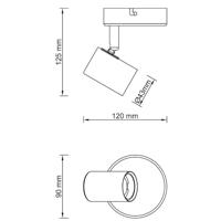 Brilliant WandlampjeKerry zwart met goud - 99714/72 - thumbnail