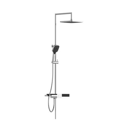 Schutte BLUEPERL hoofddouche set met planchet | chroom-zwart 60566 Schutte BLUEPERL hoofddouche set met planchet | chroom-zwart 60566