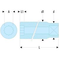 Facom lange dop 12-kant 11mm - R.11EL - thumbnail