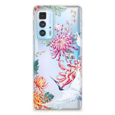 Motorola Edge 20 Pro | TPU Hoesje | Bird Flowers Motorola Edge 20 Pro | TPU Hoesje | Bird Flowers