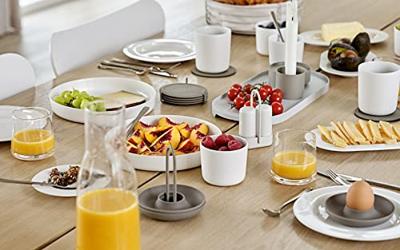 Zone Denmark Singles Onderzetters 6 st. met Houder - Taupe