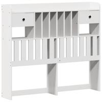 Bedframe zonder matras massief grenenhout wit 140x190 cm - thumbnail