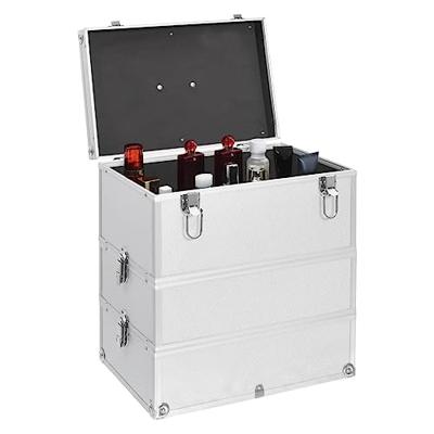 VidaXL Make-up koffer 37x24x40 cm aluminium zilverkleurig