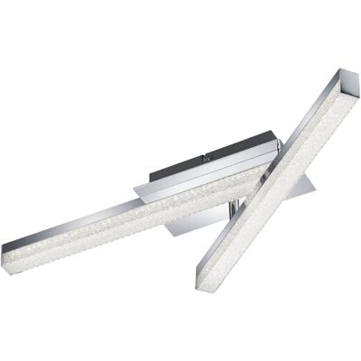 LED Plafondlamp - Plafondverlichting - Trion Aloany - 18W - Warm Wit 3000K - 2-lichts - Rechthoek - Glans Chroom - Aluminium LED Plafondlamp - Plafondverlichting - Trion Aloany - 18W - Warm Wit 3000K - 2-lichts - Rechthoek - Glans Chroom - Aluminium