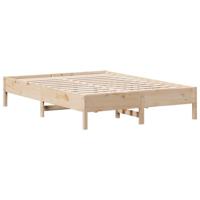 Bed met boekenkast zonder matras massief grenenhout 140x190 cm - thumbnail