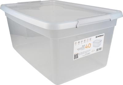 DONAU Home opbergdoos, 40 liter, transparant