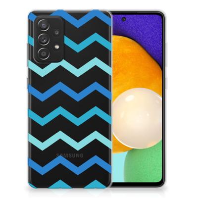 Samsung Galaxy A52 (5G/4G) | TPU bumper | Zigzag Blauw Samsung Galaxy A52 (5G/4G) | TPU bumper | Zigzag Blauw