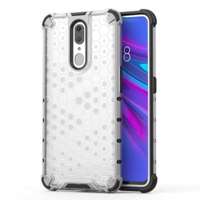 Honingraat schokbestendig PC + TPU Case voor OPPO F11 (transparant)
