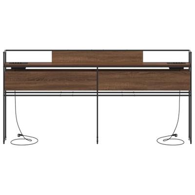 Opberghoofdbord bruin eikenkleur 180 cm Bewerkt hout