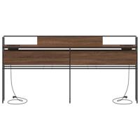 Opberghoofdbord bruin eikenkleur 180 cm Bewerkt hout - thumbnail