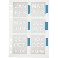 Sjabloon, maanden, vel 12,5x17,5 cm, 1 vel - thumbnail